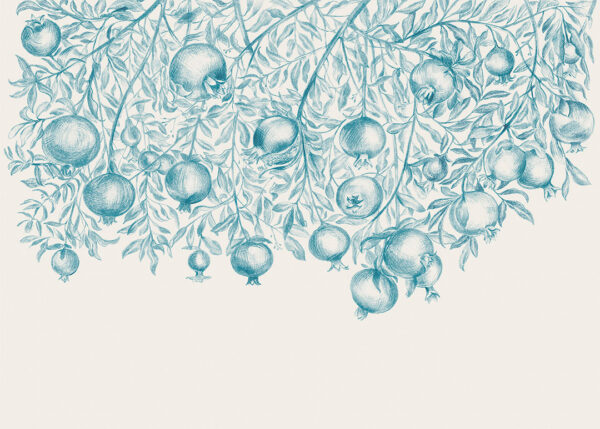Fototapety Garnet szare tło, niebieski granat | fototapeta kwiaty
