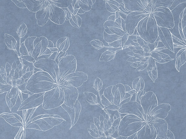 Fototapety Linear White line niebieskie odcienie | fototapeta kwiaty