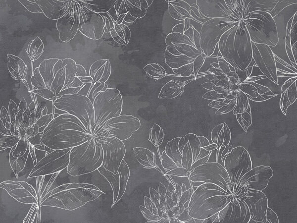 Fototapety Linear biały szary odcień | fototapeta kwiaty
