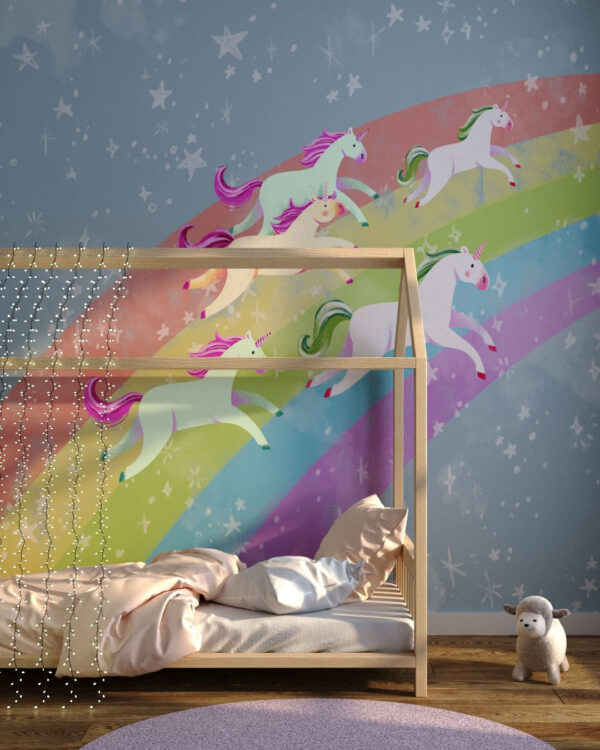 Fototapety Unicorns & Rainbow | fototapeta do pokoju dziecka