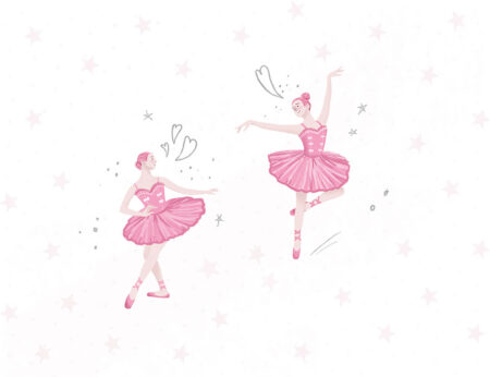 Fototapety Dla Dziewczynek Ballet Duet białe tło | fototapeta dla dzieci