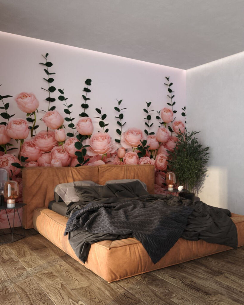 Fototapety 3D Rosa Inglesa White | tapety 3d do sypialni