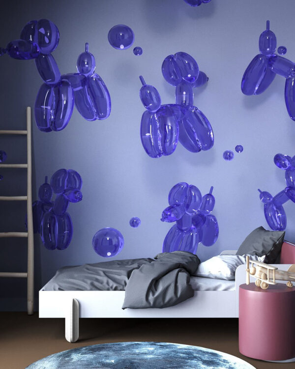 Fototapety Balloon Dogs Purple | tapeta do pokoju chłopca