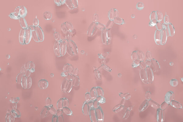 Fototapety Balloon Dogs Pink jasnoróżowy odcień | fototapeta dla dzieci