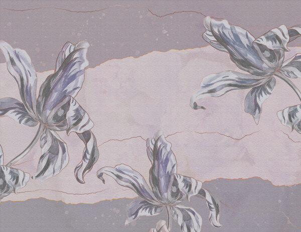 Fototapety Tulip Touch Vintage szare odcienie | fototapeta kwiaty