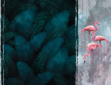 Fototapety Zwierzęta Contrast Dark przykład flaminga