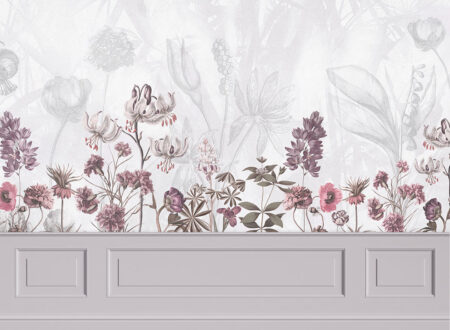 Fototapety Garden Panels szare odcienie | fototapeta kwiaty