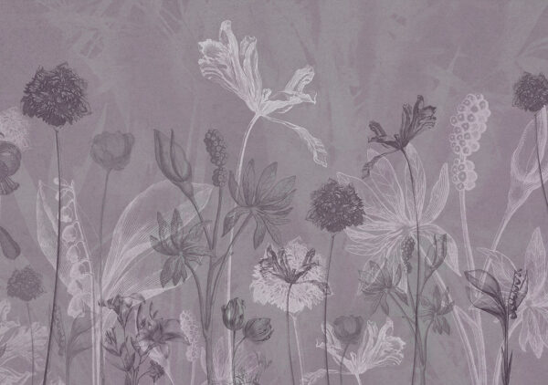 Fototapety Secret Garden fioletowe odcienie | fototapeta kwiaty