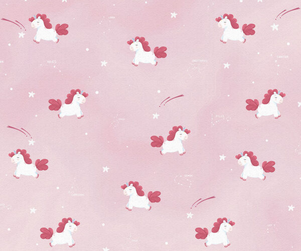 Fototapety Costellazione Unicorno różowe odcienie | tapety do pokoju dziecięcego
