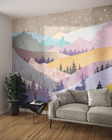 Fototapeta Kolorowe Góry | tapety 3d do salonu