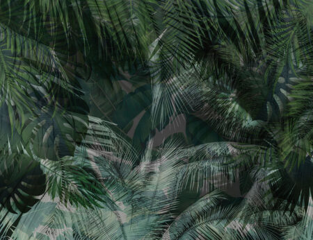 Fototapeta Gęsta dżungla zielone odcienie | tapeta 3d do łazienki