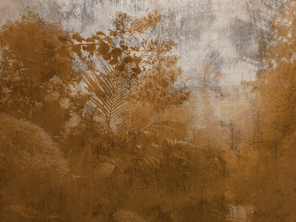 Fototapeta złoty las na metalicznym tle