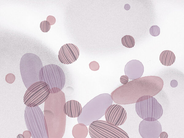 Fototapeta pastelowa abstrakcja z kulek w fioletowych odcieniach