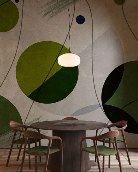 Fototapeta abstrakcja graficzna w stylu art deco w odcieniach zieleni do kuchni